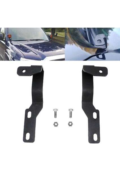 4x Ön Kaput LED Işık Montaj Braketi Kaput Hendek Lamba Braketleri Kiti 2005-15 Için (Yurt Dışından)