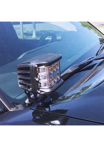 4x Ön Kaput LED Işık Montaj Braketi Kaput Hendek Lamba Braketleri Kiti 2005-15 Için (Yurt Dışından)