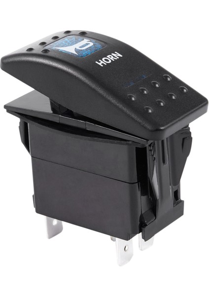 6x Mavi Işık Korna Desenli LED 12V/20A 24V/10A 5-Pin Rocker Geçiş Anahtarı Araba Tekne (Yurt Dışından)