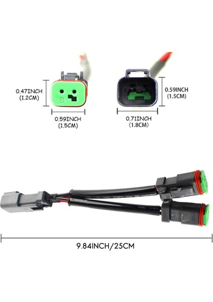 Y Tipi Deutsch Dt Dtp 2 Pin Soket Adaptörü LED Pod Çalışma Işığı Güçlendirme Konnektörleri Kablo Demeti (Yurt Dışından)