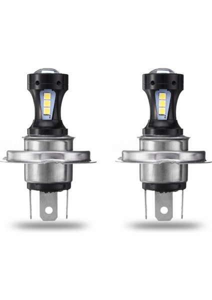 2x H4 Motosiklet 3030 LED Hi-Lo Işın Far Başkanı Işık Lambası Ampul 6500K 12-24V (Yurt Dışından)