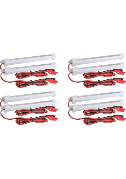 8x 12V Araba LED Smd Iç Işık Çubuğu Tüp Şerit Lamba Van Tekne Karavan Soğuk Beyaz (Yurt Dışından)