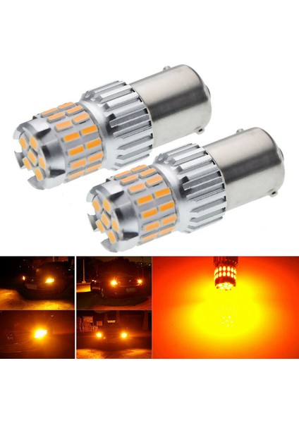 4 x 1156 Amber 7506 P21W LED Ampuller BA15S Sarı Ön Arka Dönüş Sinyali Işıkları (Yurt Dışından)