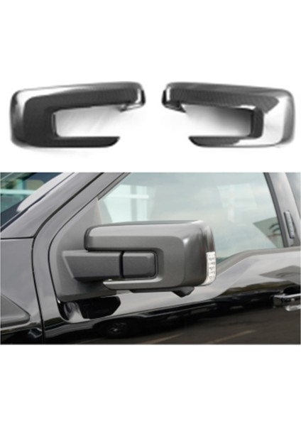 Karbon Fiber Dikiz Aynası Dekoratif Kapak Geri Vites Aynası Koruyucu Kapak Ford Raptor Için F150 2021 2022 2023 (Yurt Dışından)