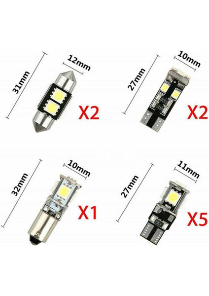 23 Adet LED Araç Iç Işık Kubbe Gövde Harita Plaka Lambası Ampul Kiti (Yurt Dışından)