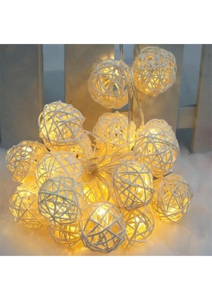 Rattan İp Peri Top Led 3 m Gün Işığı