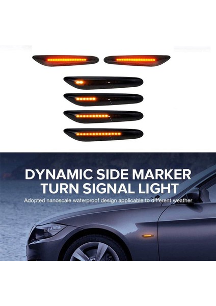 6 Adet LED Dinamik Dönüş Sinyal Işığı Yan Işaretleyici Sıralı Flaşör LAMBASI-E46 E36 E60 E61 E90 E91 E92 E93 X1 E84 (Yurt Dışından)