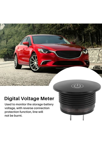 Pil Kapasitesi Ekran Voltmetre LED Dijital Gerilim Ölçer Dokunmatik Açık Kapalı Anahtarı Araba Motosiklet Dc 3 V-35 V Yeşil (Yurt Dışından)