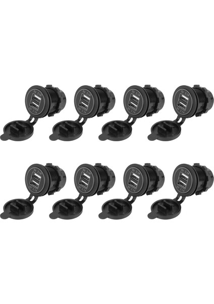 8x 5V 4.2A Çift 2usb Şarj Soketi Adaptörü Güç Çıkışı Için 12V 24V Araba Motosiklet (Mavi) (Yurt Dışından)