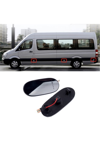 Merdes-Benz W906 06-18 ile Uyumlu 6x LED Yan Işaret Dönüş Sinyali Işıkları (Yurt Dışından)