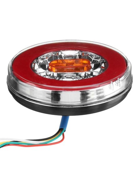 4x Yuvarlak LED 4 In 1 Kamyon Kuyruk Lambası 12-24 V Dinamik Kuyruk Dönüş Sinyali Ters Arka Fren Stop Lambası Römork Kamyon Rv (Yurt Dışından)