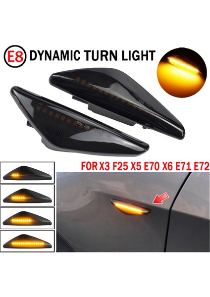 4 Adet Füme Araba Dinamik LED Yan Sinyal Lambası Dönüş Sinyal Işığı X3 F25 X5 E70 X6 E71 E72 2008-2014 (Yurt Dışından)