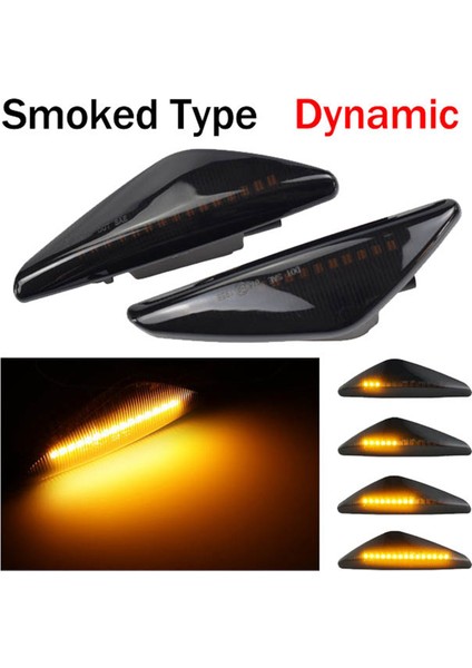 4 Adet Füme Araba Dinamik LED Yan Sinyal Lambası Dönüş Sinyal Işığı X3 F25 X5 E70 X6 E71 E72 2008-2014 (Yurt Dışından)