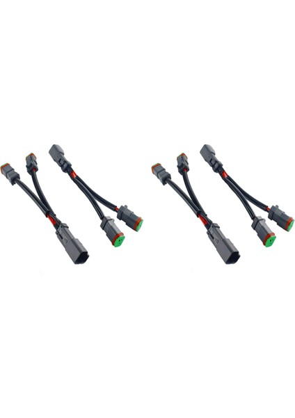 4x Y Tipi Deutsch Dt Dtp 2 Pin Soket Adaptörü LED Pod Çalışma Işığı Güçlendirme Konnektörleri Kablo Demeti (Yurt Dışından)