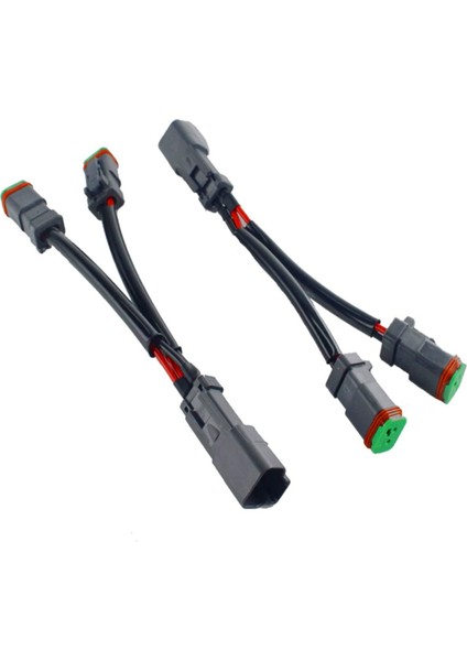 4x Y Tipi Deutsch Dt Dtp 2 Pin Soket Adaptörü LED Pod Çalışma Işığı Güçlendirme Konnektörleri Kablo Demeti (Yurt Dışından)