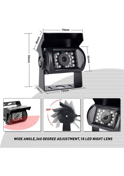 4x Havacılık Kafa Araba Dikiz Monitör Yükseltme 700TVL Ccd 18 Ir Geri Kamera 12/24 V Kamyon Karavan Otobüs Için (Yurt Dışından)