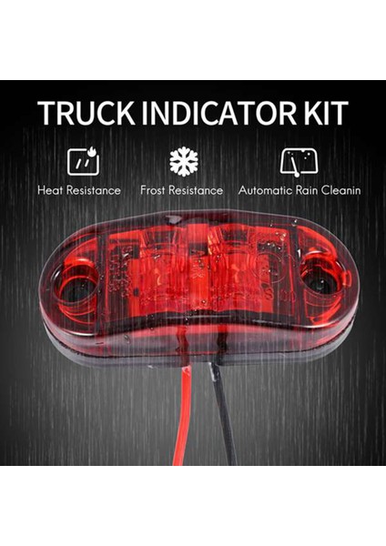 Amber Kırmızı 2.5 Inç Oval LED Römork Kamyon Gümrükleme Işığı Yan Işaret Işığı 8 Adet, Su Geçirmez Işaretleyici Gösterge Işığı (Yurt Dışından) fiyatları