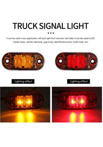 Amber Kırmızı 2.5 Inç Oval LED Römork Kamyon Gümrükleme Işığı Yan Işaret Işığı 8 Adet, Su Geçirmez Işaretleyici Gösterge Işığı (Yurt Dışından) indirimleri