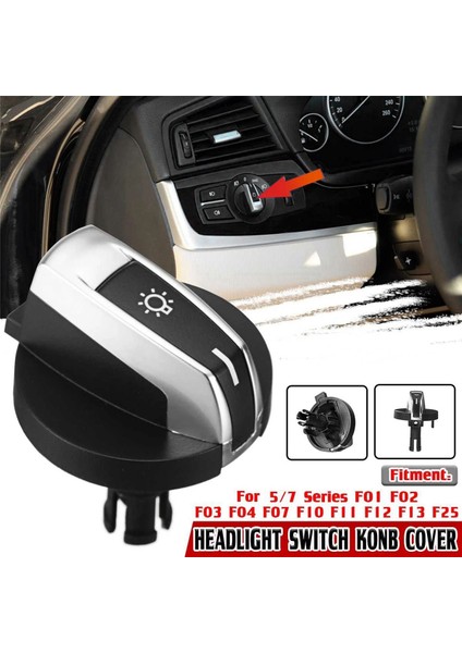 5 Adet Araba Far Anahtar Düğmesi Düğmeleri 5/7 Serisi X3 X4 F01 F02 F03 F10 F18 F07 F06 F25 F26 Siyah (Yurt Dışından)