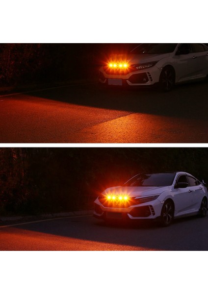 2x [ Tak ve Çalıştır ] Araba LED Ön Izgara Füme Kehribar Işık (Yurt Dışından)