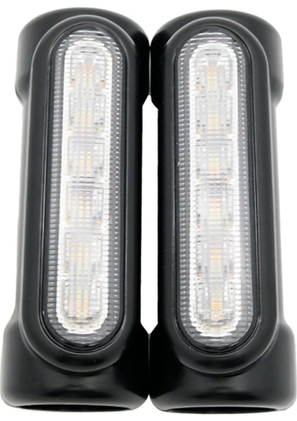 2x Motosiklet LED Otoyol Bar Switchback Sürüş Işığı/dönüş Sinyali Işığı (Siyah) (Yurt Dışından)