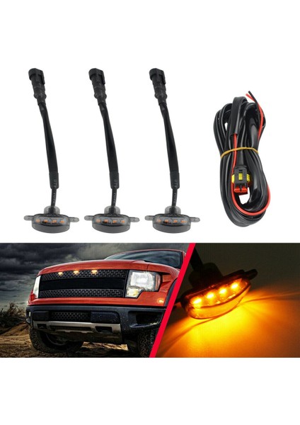 3x Füme Lens Amber LED Ön Izgara Koşu Işıkları Lambalar (Yurt Dışından) fırsatları