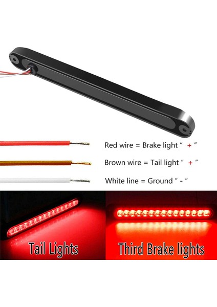 4 Adet 10 Inç 15 LED Römork Işık LED Dur Dönüş Kuyruk Işık Ağır Hizmet Tekneleri Kamyonlar Için Üçüncü Fren Çubuğu Şerit Kırmızı (Yurt Dışından) indirimleri