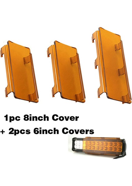 2 Adet 20 Inç Amber Geçmeli Lens Kapağı 6 Inç + 8 Inç Offroad LED Işık Çubuğu Atv Suv (Yurt Dışından)