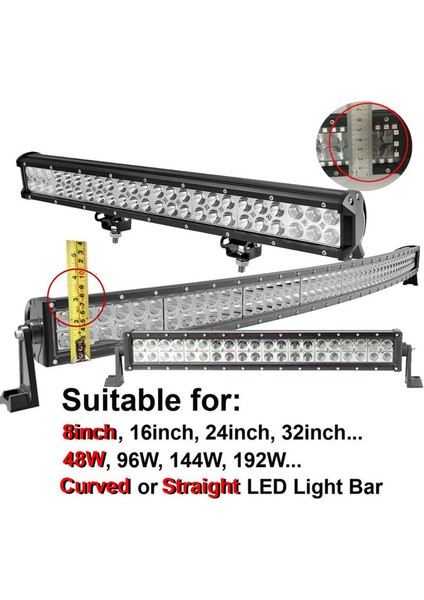 2 Adet 20 Inç Amber Geçmeli Lens Kapağı 6 Inç + 8 Inç Offroad LED Işık Çubuğu Atv Suv (Yurt Dışından)