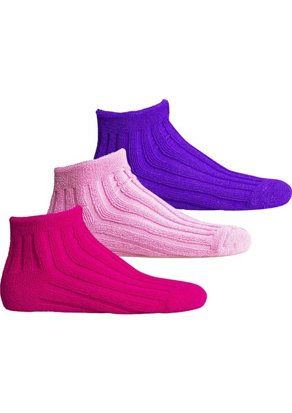 Kadın Uyku Çorabı 3'lü Set 36-40 Fuşya-Pembe-Mor