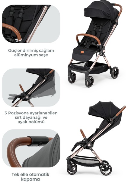 Fox Kabin Boy Bebek Arabası Siyah