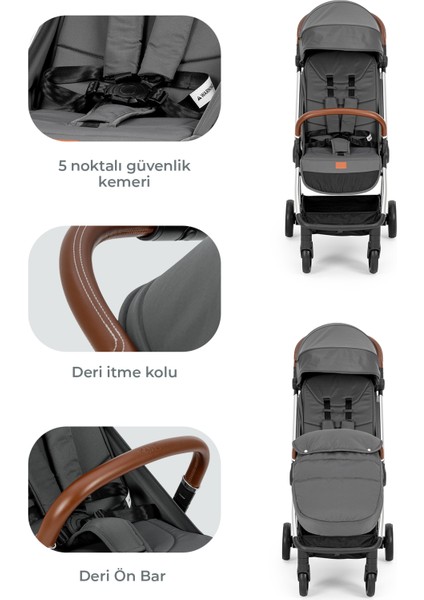 Fox Kabin Boy Bebek Arabası Gri