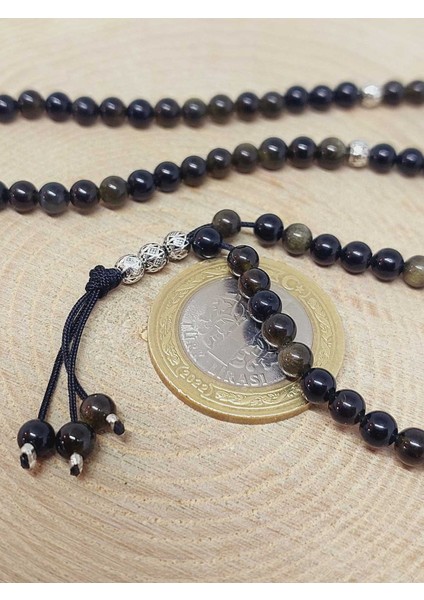 Golden & Siyah Obsidyen Taşı 99LUK Tesbih 4mm (24290) modelleri