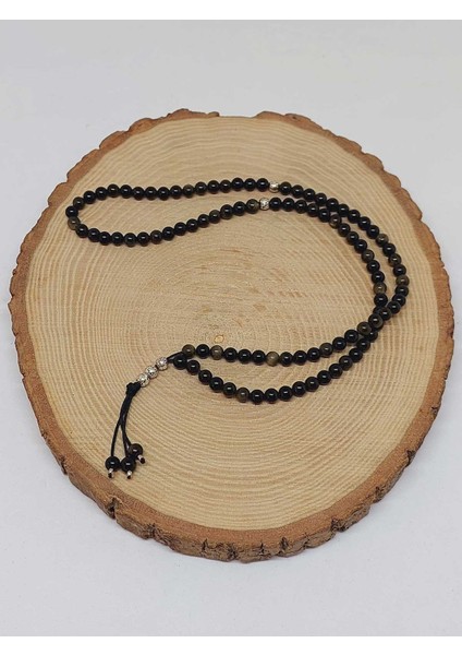 Golden & Siyah Obsidyen Taşı 99LUK Tesbih 4mm (24290) fırsatları
