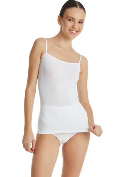 1952 BAYAN ESSENTİAL İNCE ASKILI BEYAZ ATLET