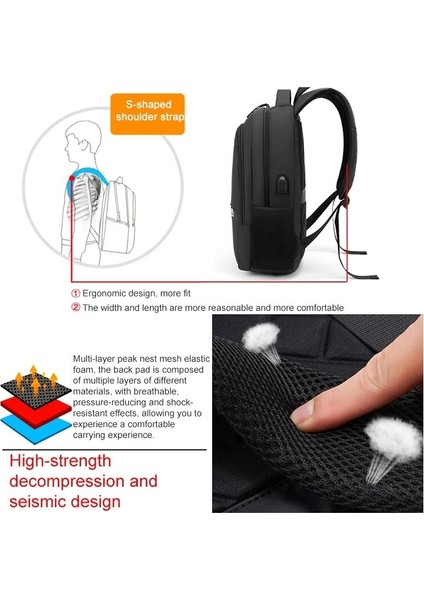 CXS-621 Çok Fonksiyonlu Oxford Laptop Sırt Çantası Mavi indirimleri