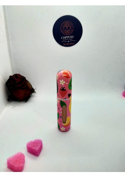 Mini Seyahat Parfüm Dolumlu Atomizer, Taşınabilir Parfüm Sprey Şişesi 5 ml (Meyve Desenli)