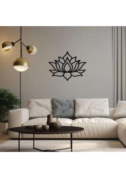 Lotus - Mandala Lotus Metal Duvar Dekoru - Dekoratif Tablo - Ev ve Ofis Duvar Dekorları