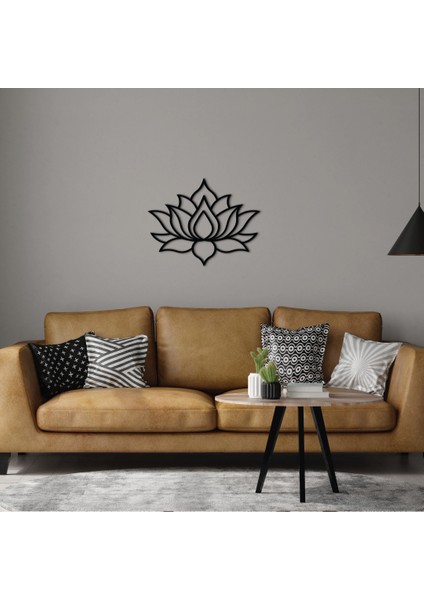 Lotus - Mandala Lotus Metal Duvar Dekoru - Dekoratif Tablo - Ev ve Ofis Duvar Dekorları