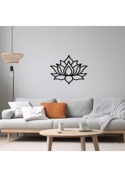 Lotus - Mandala Lotus Metal Duvar Dekoru - Dekoratif Tablo - Ev ve Ofis Duvar Dekorları