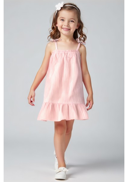 Watts Pembe Çizgili Kız Çocuk Elbise