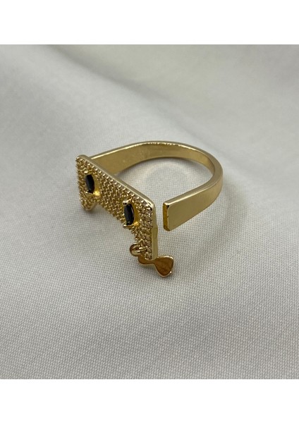 Çelik Rose Gold Renk Taşlı Ayarlanabilir Yüzük modelleri