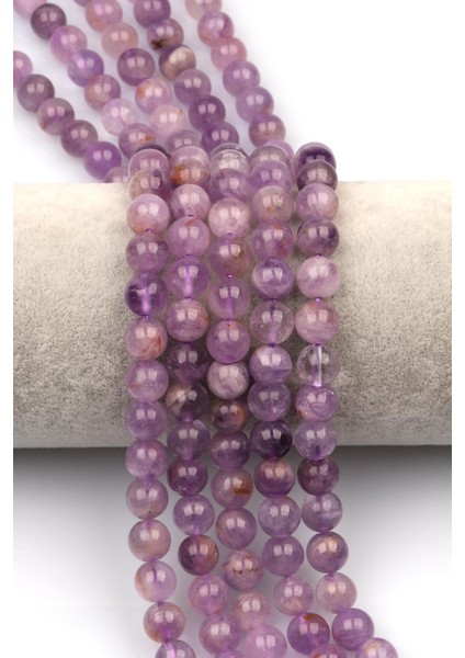 Lavander Ametist Doğaltaş Dizi 8 mm Küre Kesim