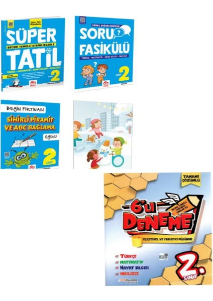2. Sınıf Süper Yarıyıl Tatil Kitabı ve Tüm Dersler 6'lı Deneme