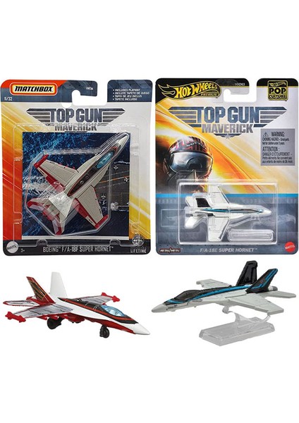 Top Gun Set - Hot Wheels Maverick F/A-18E Super Hornet & Matchbox Boeing F/A-18F Super Hornet (1/64)