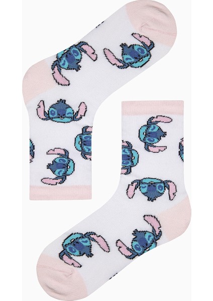 Kız Çocuk Stitch Çok Renkli 2li Soket Çorap - Stitch Koleksiyonu