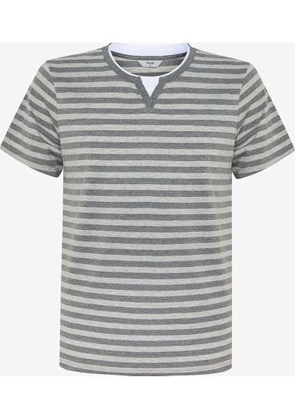 Grey Stripe Çok Renkli Pantolon Pijama Takımı