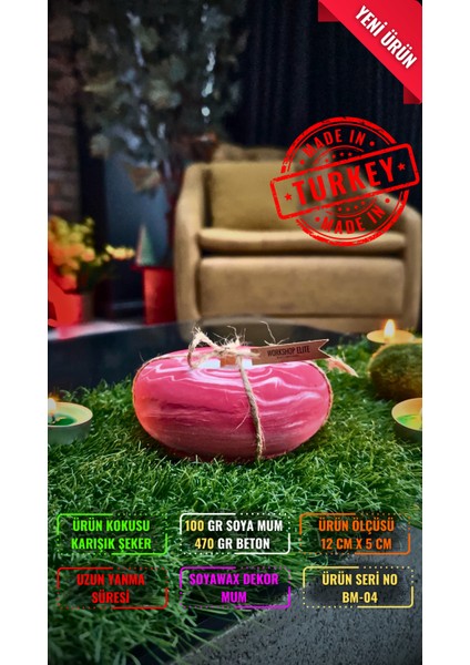 Aroma Terapi Oval Tasarım 100 gr Kokulu Soya Wax Mum