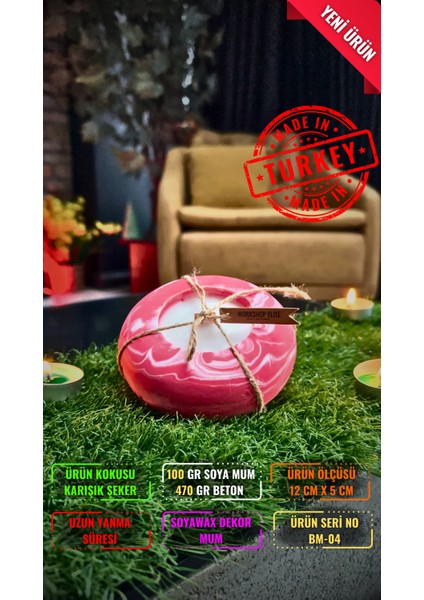 Aroma Terapi Oval Tasarım 100 gr Kokulu Soya Wax Mum
