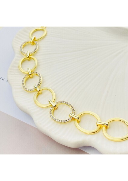 Halka Bileklik Kuyumcu Model Kadın Bileklik Vip Seri 14 Ayar Gold 17+3cm indirimleri